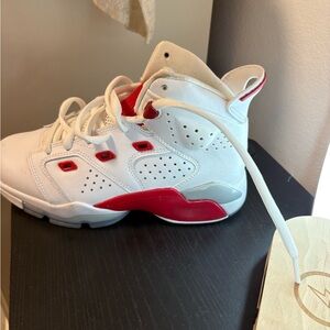 Jordan Kids Sneakers - White, Red, and Gray